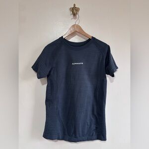 Alphalete Men's Black Short Sleeve Performance Tee with Logo size S